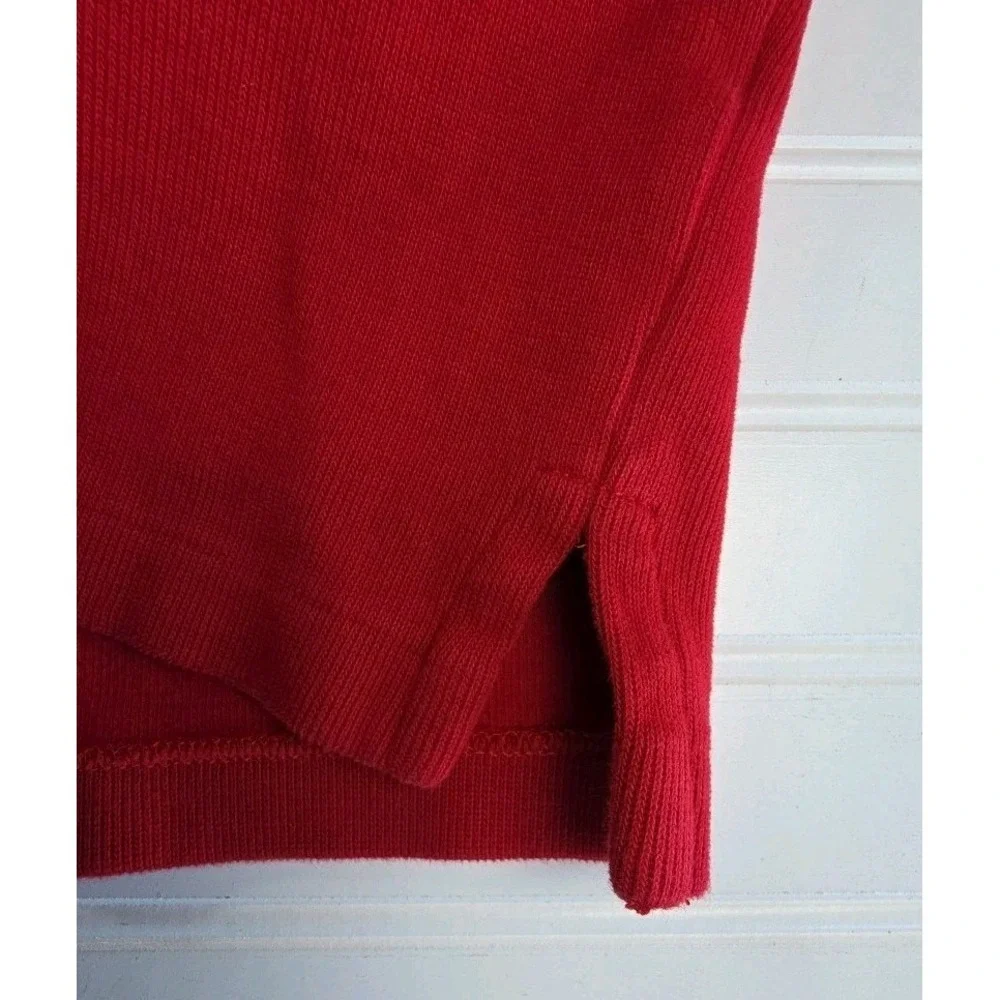 Polo Ralph Lauren Sweater Mens 2XL RED Quarter Zip BLUE Pony Logo Estate Rib